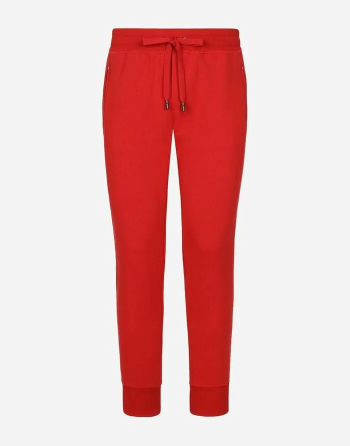 Dolce and Gabbana Trousers And Shorts Men Jersey Jogging Pants With Branded Tag Red Dolce and Gabbana Trousers And Shorts Men Jersey Jogging Pants With Branded Tag Red