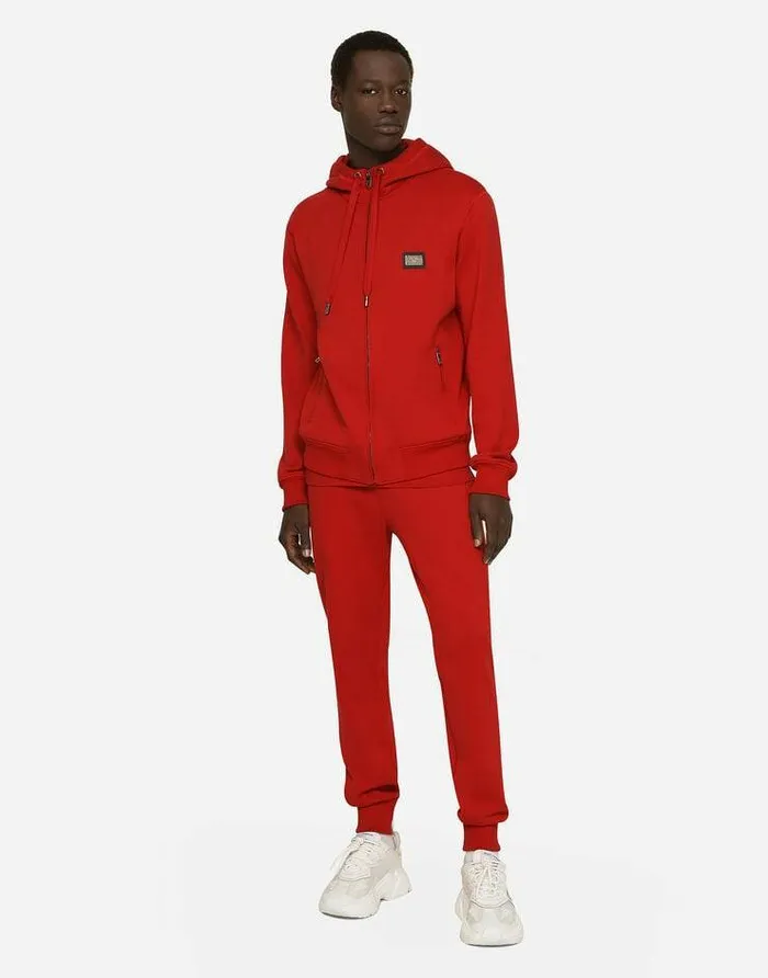 Dolce and Gabbana Trousers And Shorts Men Jersey Jogging Pants With Branded Tag Red Dolce and Gabbana Trousers And Shorts Men Jersey Jogging Pants With Branded Tag Red