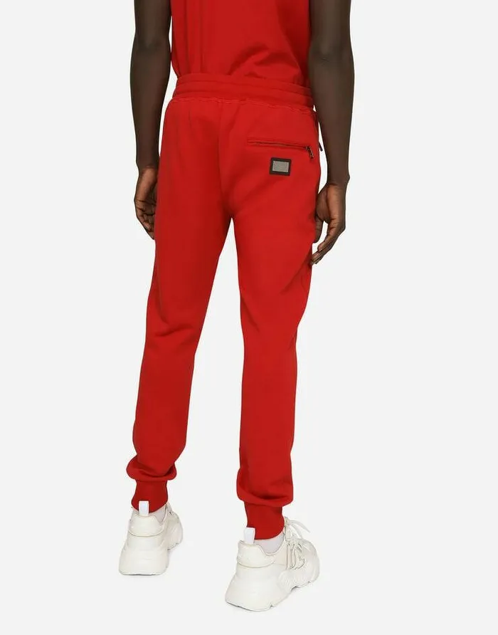 Dolce and Gabbana Trousers And Shorts Men Jersey Jogging Pants With Branded Tag Red Dolce and Gabbana Trousers And Shorts Men Jersey Jogging Pants With Branded Tag Red