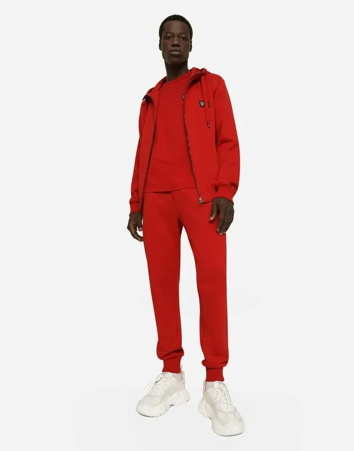 Dolce and Gabbana Trousers And Shorts Men Jersey Jogging Pants With Branded Tag Red Dolce and Gabbana Trousers And Shorts Men Jersey Jogging Pants With Branded Tag Red