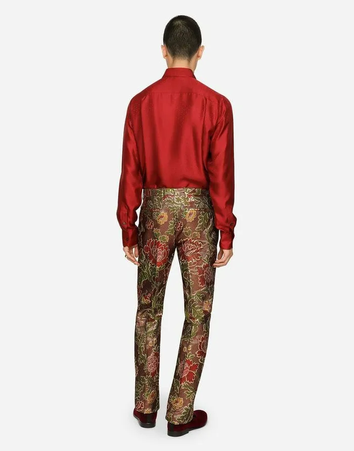 Dolce and Gabbana Trousers And Shorts Men Lurex Jacquard Pants Multicolor Dolce and Gabbana Trousers And Shorts Men Lurex Jacquard Pants Multicolor