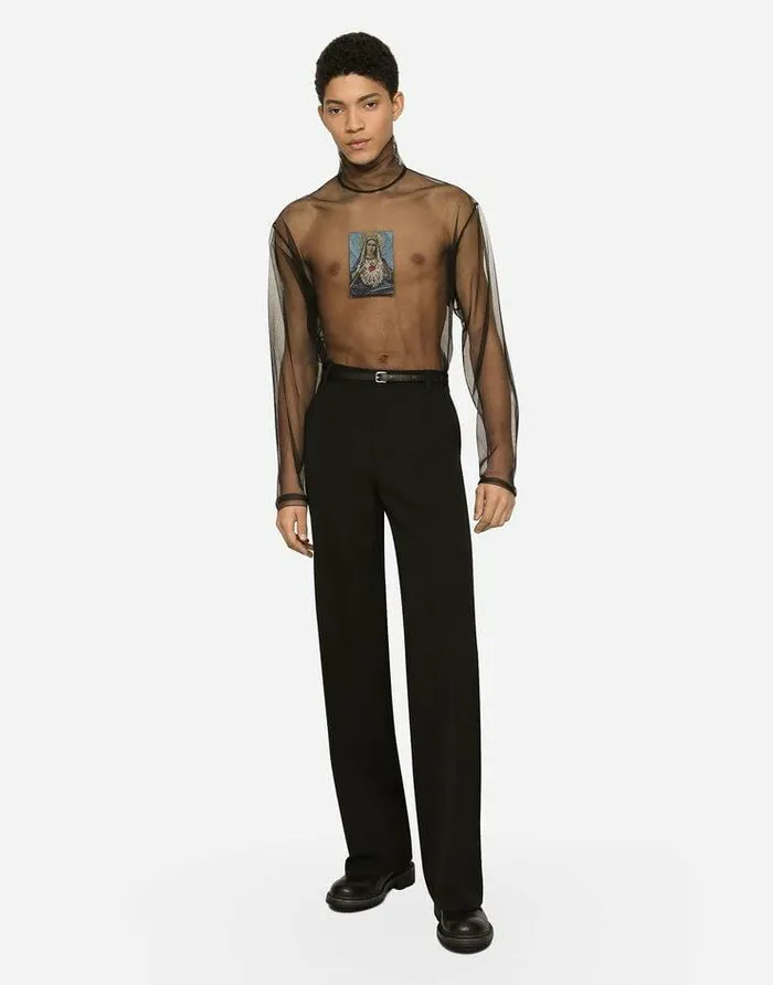 Dolce and Gabbana Trousers And Shorts Men Straightleg Wool Pants Black Dolce and Gabbana Trousers And Shorts Men Straightleg Wool Pants Black