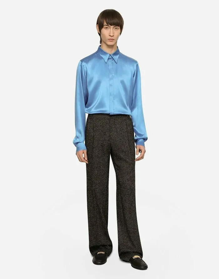 Dolce and Gabbana Trousers And Shorts Men Stretch Alpaca And Wool Straightleg Pants Multicolor Dolce and Gabbana Trousers And Shorts Men Stretch Alpaca And Wool Straightleg Pants Multicolor