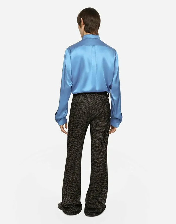Dolce and Gabbana Trousers And Shorts Men Stretch Alpaca And Wool Straightleg Pants Multicolor Dolce and Gabbana Trousers And Shorts Men Stretch Alpaca And Wool Straightleg Pants Multicolor