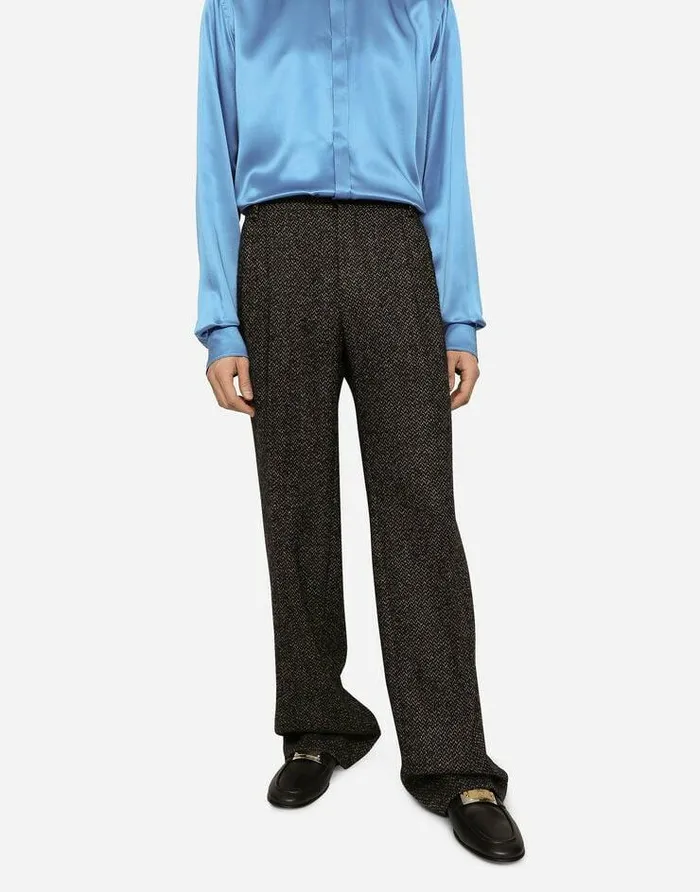 Dolce and Gabbana Trousers And Shorts Men Stretch Alpaca And Wool Straightleg Pants Multicolor Dolce and Gabbana Trousers And Shorts Men Stretch Alpaca And Wool Straightleg Pants Multicolor