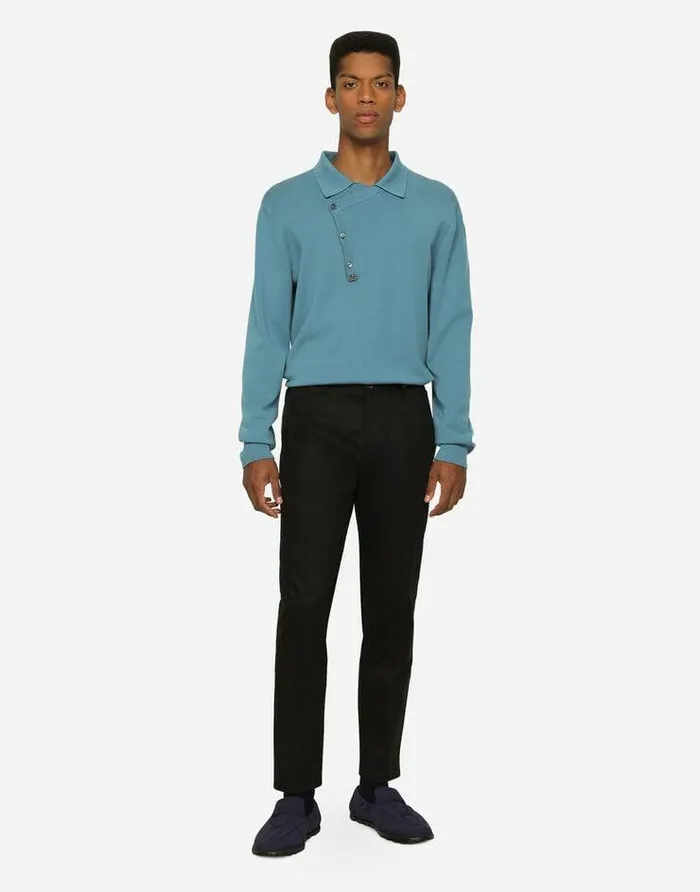 Dolce and Gabbana Trousers And Shorts Men Stretch Cotton Pants Blue