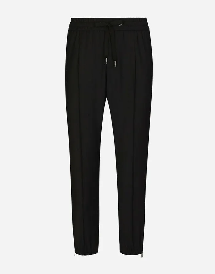Dolce and Gabbana Trousers And Shorts Men Stretch Technical Jersey Jogging Pants Black Dolce and Gabbana Trousers And Shorts Men Stretch Technical Jersey Jogging Pants Black