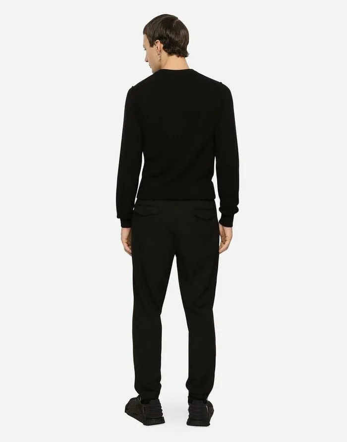 Dolce and Gabbana Trousers And Shorts Men Stretch Technical Jersey Jogging Pants Black Dolce and Gabbana Trousers And Shorts Men Stretch Technical Jersey Jogging Pants Black