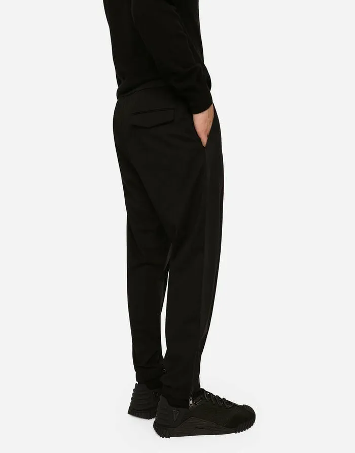 Dolce and Gabbana Trousers And Shorts Men Stretch Technical Jersey Jogging Pants Black Dolce and Gabbana Trousers And Shorts Men Stretch Technical Jersey Jogging Pants Black