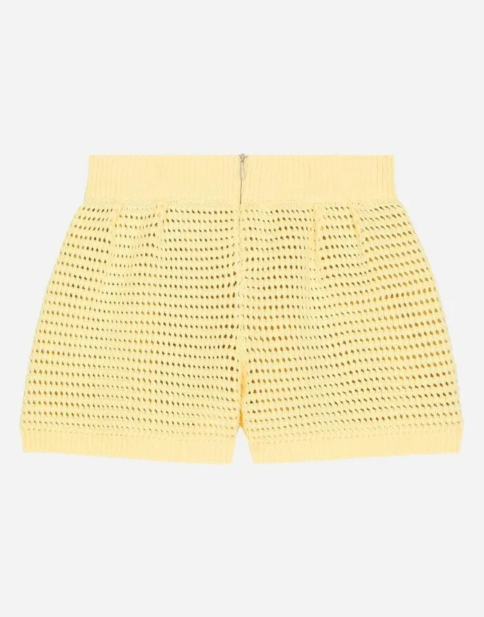 Dolce and Gabbana Trousers And Skirts Children Openwork Shorts Yellow Dolce and Gabbana Trousers And Skirts Children Openwork Shorts Yellow