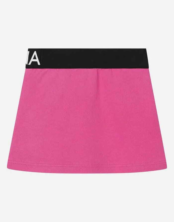 Dolce and Gabbana Trousers And Skirts Children Short Jersey Skirt With Branded Elastic Fuchsia Dolce and Gabbana Trousers And Skirts Children Short Jersey Skirt With Branded Elastic Fuchsia