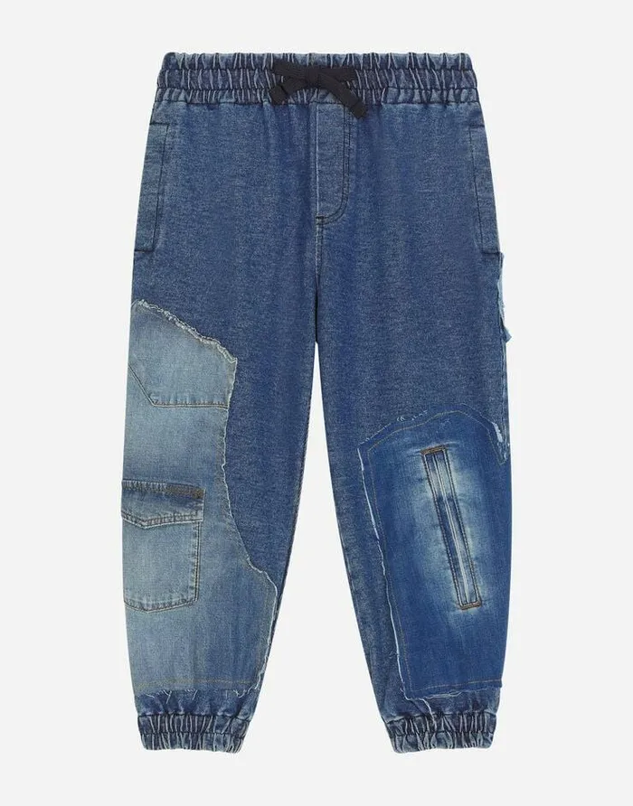 Dolce and Gabbana Trousers And Skirts Children Stretch Jersey Denim Jogging Pants Multicolor Dolce and Gabbana Trousers And Skirts Children Stretch Jersey Denim Jogging Pants Multicolor