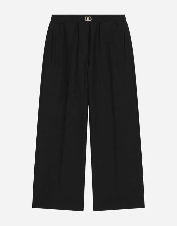 Dolce and Gabbana Trousers And Skirts Children Wool Palazzo Pants With Stretch Waistband Black Dolce and Gabbana Trousers And Skirts Children Wool Palazzo Pants With Stretch Waistband Black
