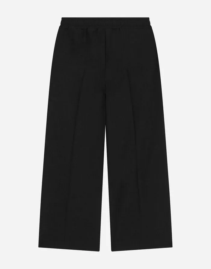 Dolce and Gabbana Trousers And Skirts Children Wool Palazzo Pants With Stretch Waistband Black Dolce and Gabbana Trousers And Skirts Children Wool Palazzo Pants With Stretch Waistband Black