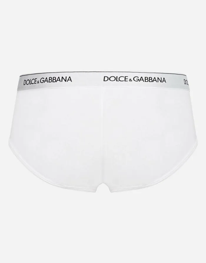 Dolce and Gabbana Underwear And Loungewear Men Bipack Brando Briefs In Stretch Cotton White