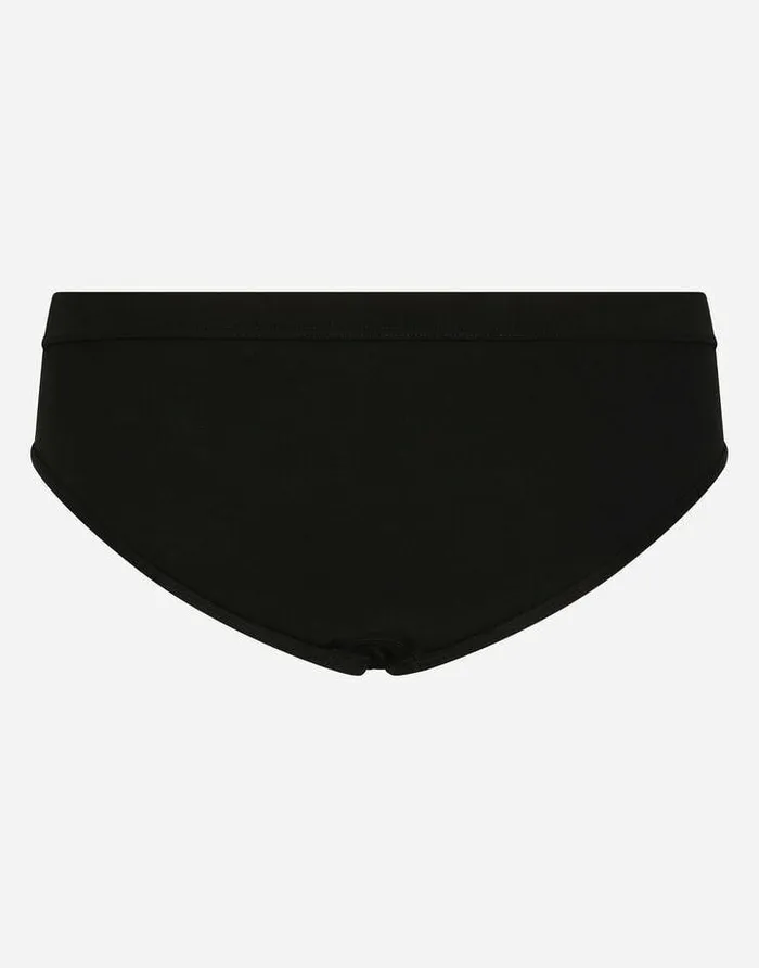 Dolce and Gabbana Underwear And Loungewear Men Midrise Twoway Stretch Jersey Briefs With Logo Label Black Dolce and Gabbana Underwear And Loungewear Men Midrise Twoway Stretch Jersey Briefs With Logo Label Black