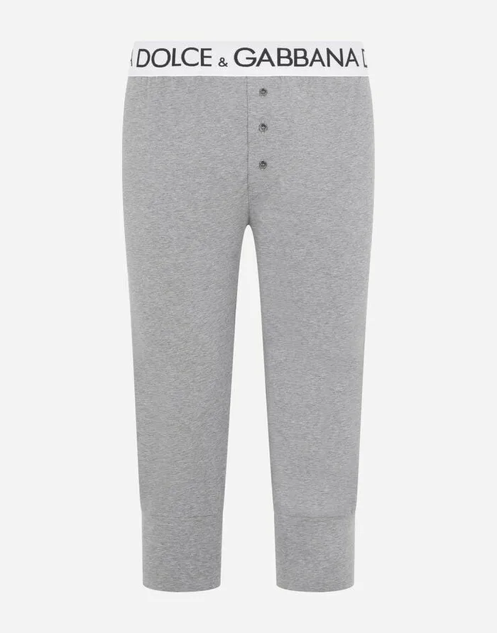 Dolce and Gabbana Underwear And Loungewear Men Twoway Stretch Cotton Leggings Grey Dolce and Gabbana Underwear And Loungewear Men Twoway Stretch Cotton Leggings Grey