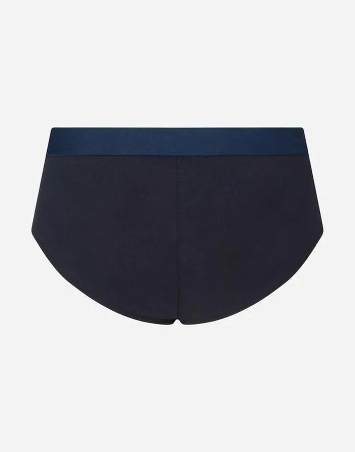 Dolce and Gabbana Underwear And Loungewear Men Twowaystretch Jersey Brando Briefs With Patch Blue Dolce and Gabbana Underwear And Loungewear Men Twowaystretch Jersey Brando Briefs With Patch Blue