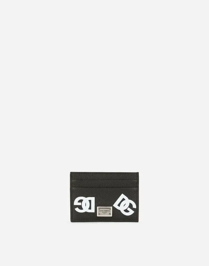 Dolce and Gabbana Wallets And Small Leather Goods Men Calfskin Card Holder With Allover DG Print Multicolor Dolce and Gabbana Wallets And Small Leather Goods Men Calfskin Card Holder With Allover DG Print Multicolor