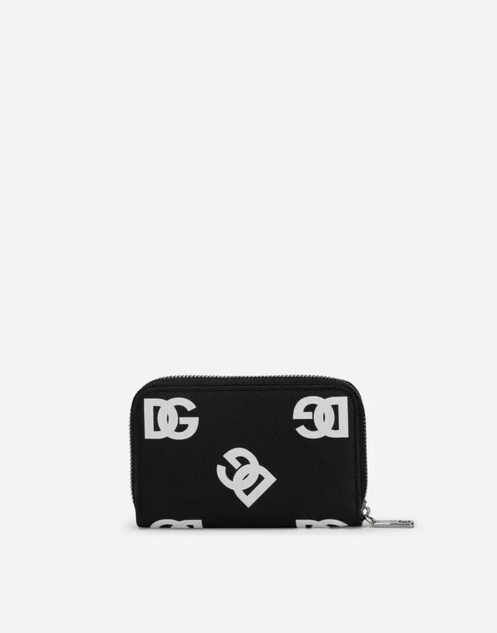 Dolce and Gabbana Wallets And Small Leather Goods Men Small Calfskin Ziparound Wallet With Allover DG Print Multicolor Dolce and Gabbana Wallets And Small Leather Goods Men Small Calfskin Ziparound Wallet With Allover DG Print Multicolor