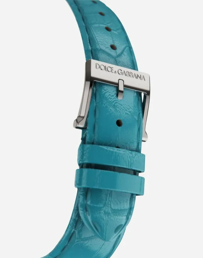 Dolce and Gabbana WatchesandStraps Women DG7 Watch In Steel With Turquoise And Diamonds Azure Dolce and Gabbana WatchesandStraps Women DG7 Watch In Steel With Turquoise And Diamonds Azure