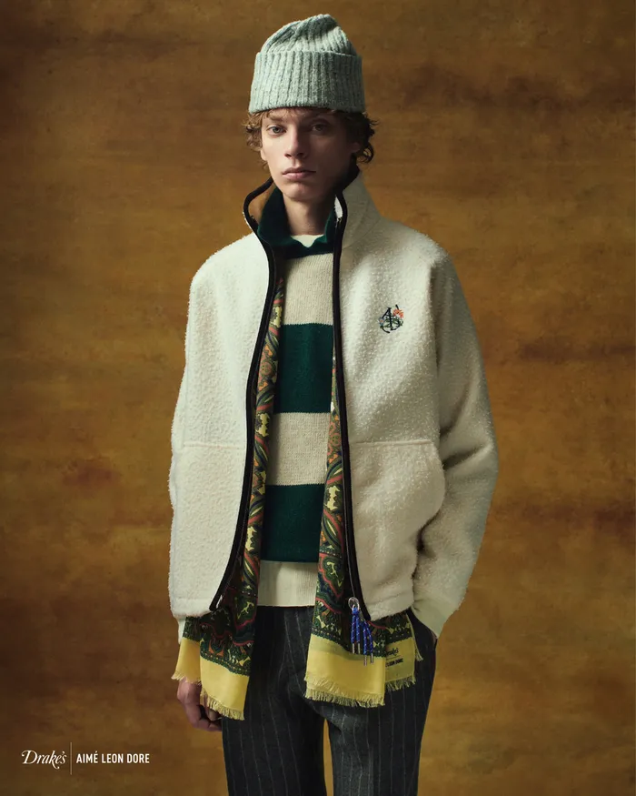 Drake039s ALD Drake039s Green Archival Graphic Scarf 8211 Accessories