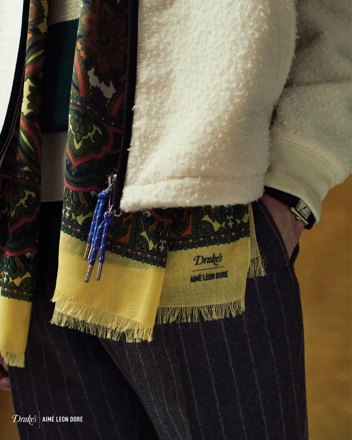 Drake039s ALD Drake039s Green Archival Graphic Scarf 8211 Accessories