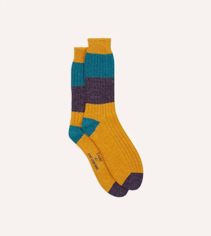 Drake039s ALD Drake039s Striped Donegal Wool Sock 8211 Accessories