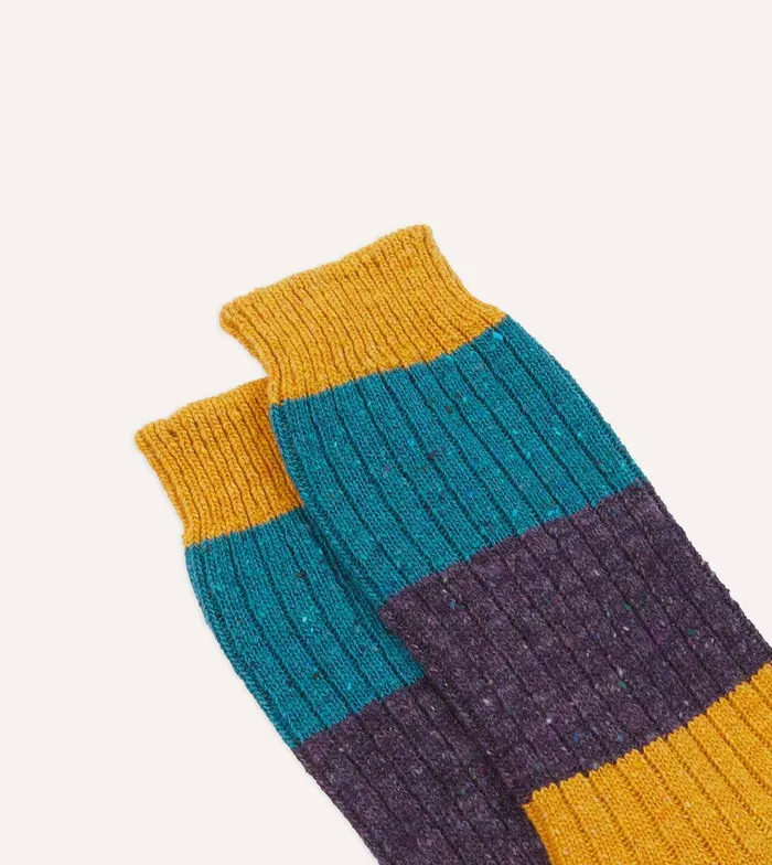 Drake039s ALD Drake039s Striped Donegal Wool Sock 8211 Accessories