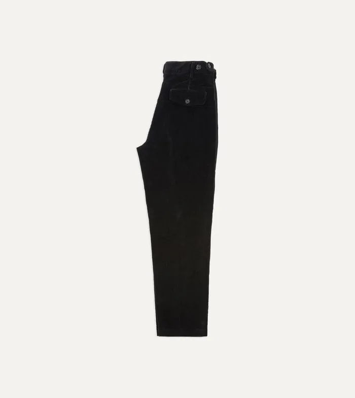 Drake039s Black Corduroy Games Dinner Trousers 8211 Clothing