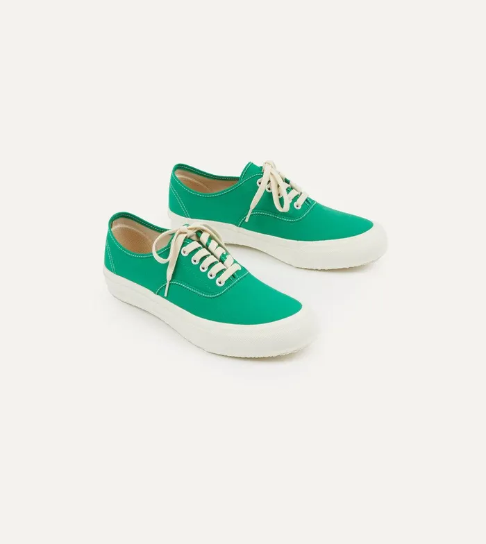 Drake039s Doek Green Canvas Oxford Trainers 8211 Footwear