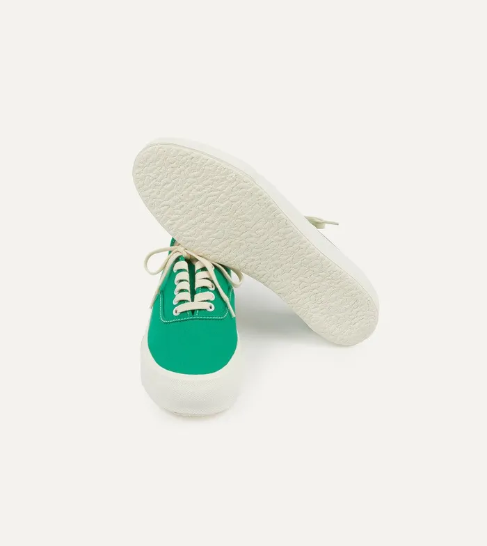 Drake039s Doek Green Canvas Oxford Trainers 8211 Footwear