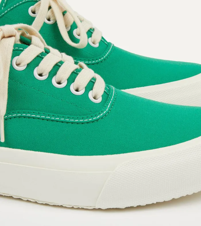 Drake039s Doek Green Canvas Oxford Trainers 8211 Footwear