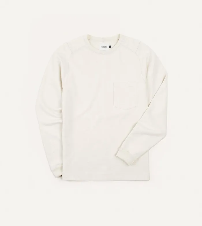 Drake039s Ecru Cotton LongSleeve Hiking Sweatshirt 8211 Clothing