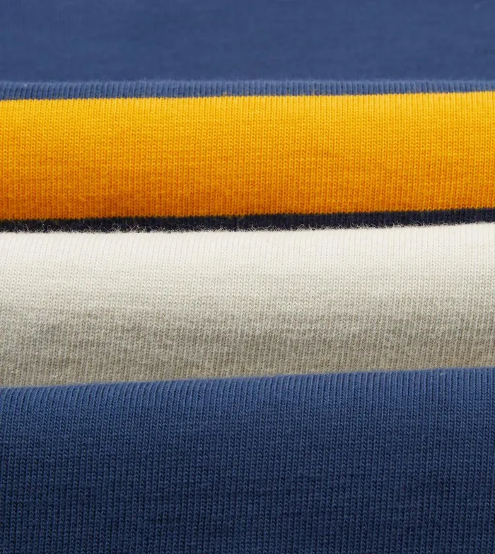 Drake039s Ecru Navy And Yellow Stripe Cotton Rugby Shirt 8211 ClothingShirts