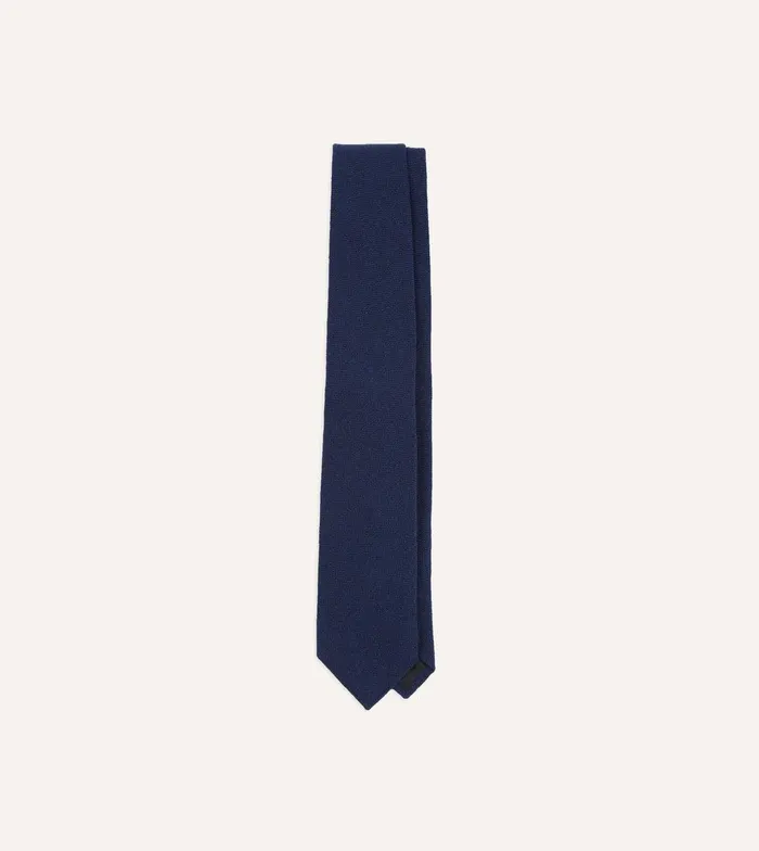 Drake039s Indigo Pure Cashmere Solid Tipped Tie 8211 Ties