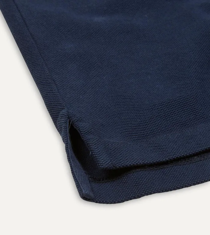 Drake039s Navy Piqu Cotton Polo Shirt 8211 Clothing