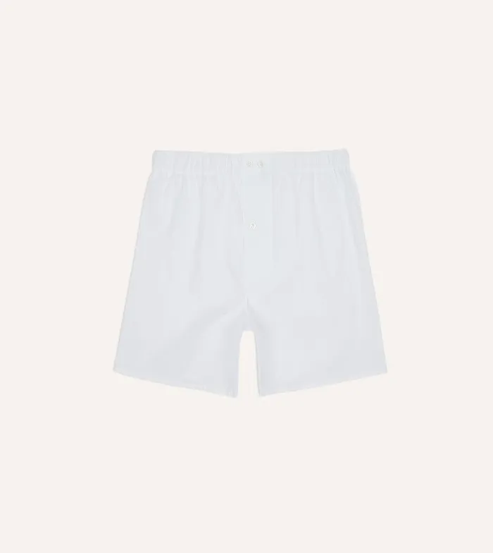 Drake039s White Cotton Poplin Boxer Shorts 8211 Accessories