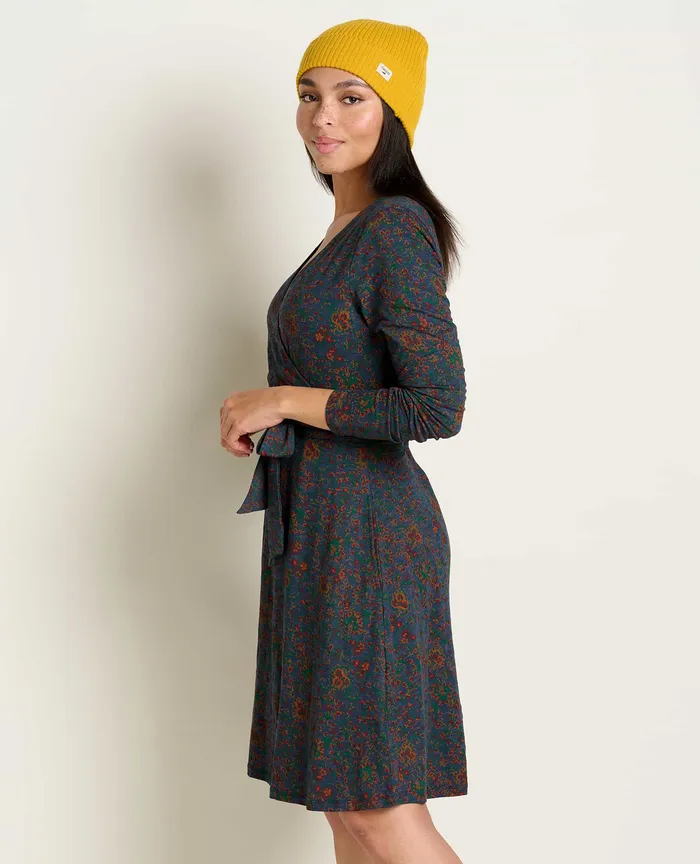 Dresses ToadandCo Women8217s Cue Wrap Long Sleeve Dress True Navy Paisley Print