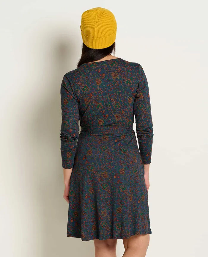 Dresses ToadandCo Women8217s Cue Wrap Long Sleeve Dress True Navy Paisley Print