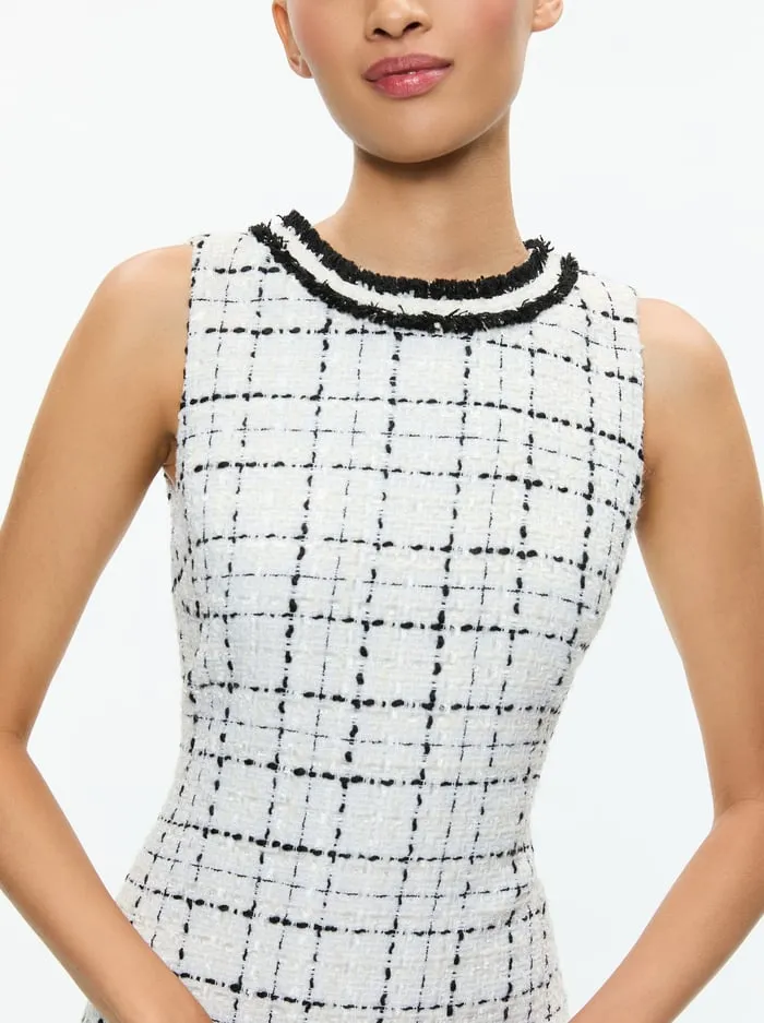 Dresses Women Alice Olivia Coley Mini Dress Off Whiteblack