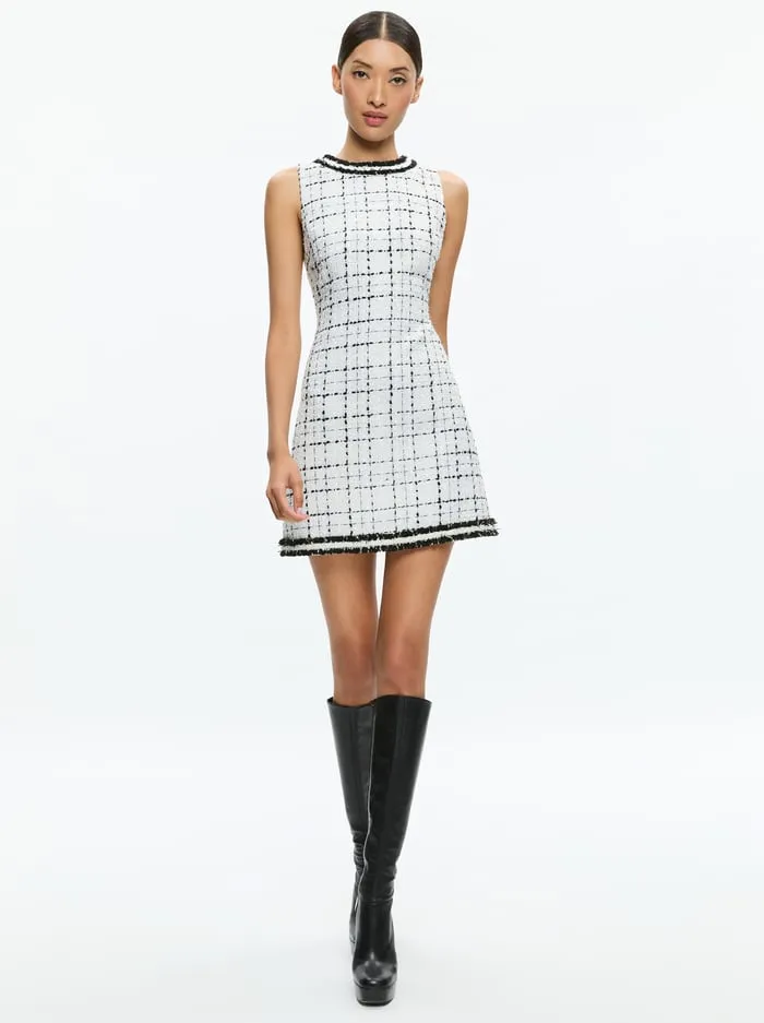Dresses Women Alice Olivia Coley Mini Dress Off Whiteblack
