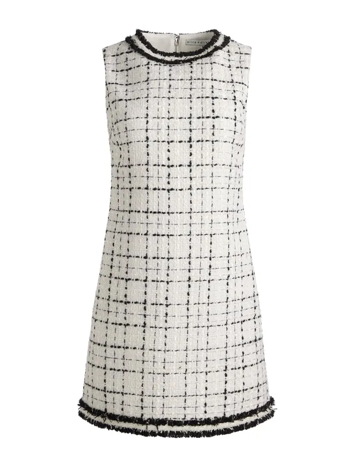 Dresses Women Alice Olivia Coley Mini Dress Off Whiteblack