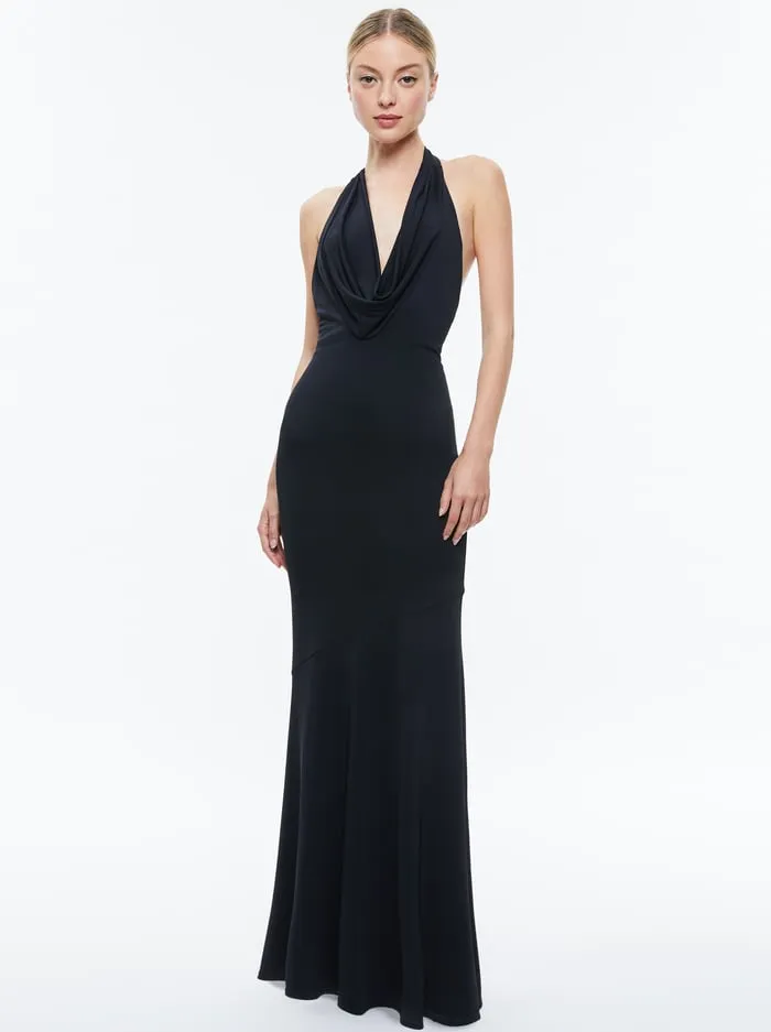 Dresses Women Alice Olivia Dani Deep Cowl Maxi Dress Black