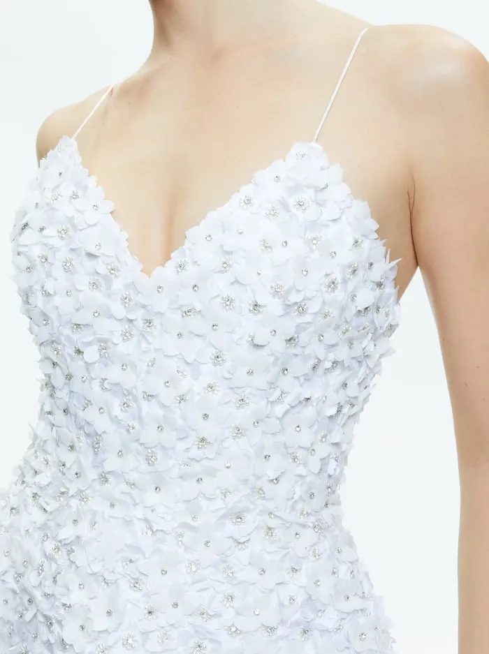 Dresses Women Alice Olivia Domenica Embellished Mini Gown Off White