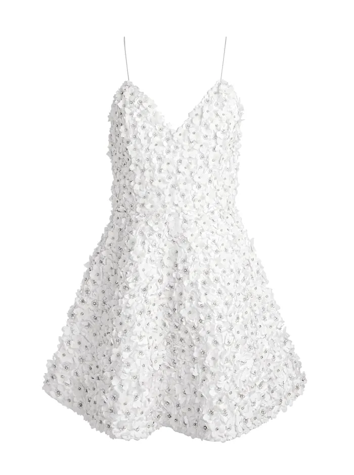 Dresses Women Alice Olivia Domenica Embellished Mini Gown Off White
