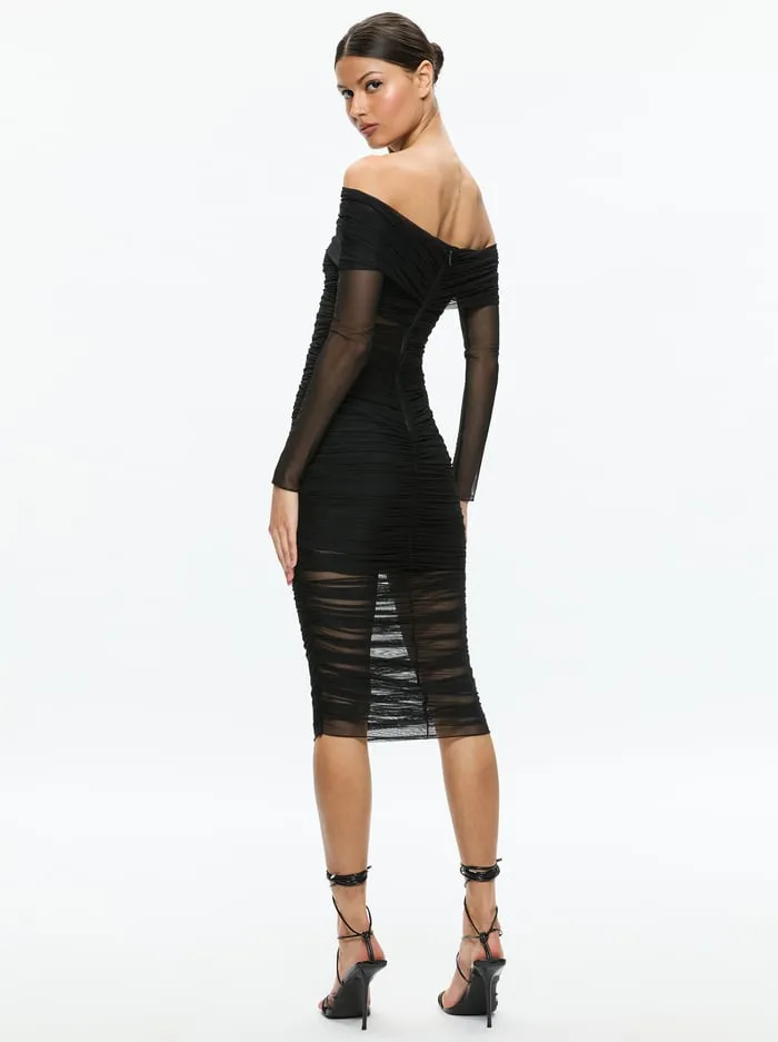 Dresses Women Alice Olivia Isadola Midi Dress Black