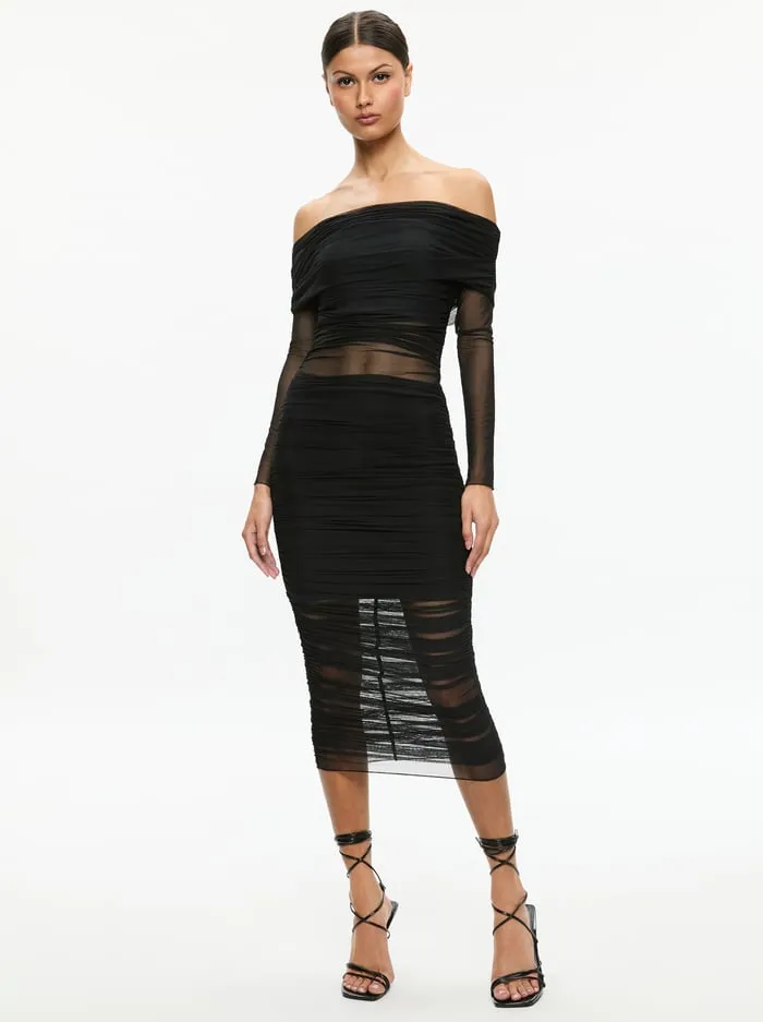 Dresses Women Alice Olivia Isadola Midi Dress Black