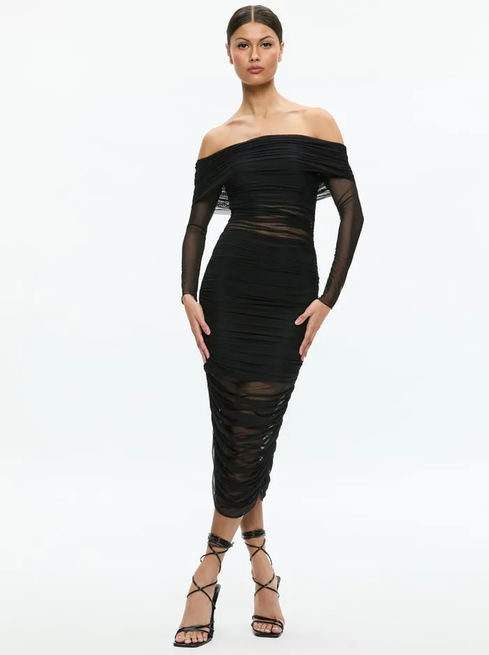 Dresses Women Alice Olivia Isadola Midi Dress Black