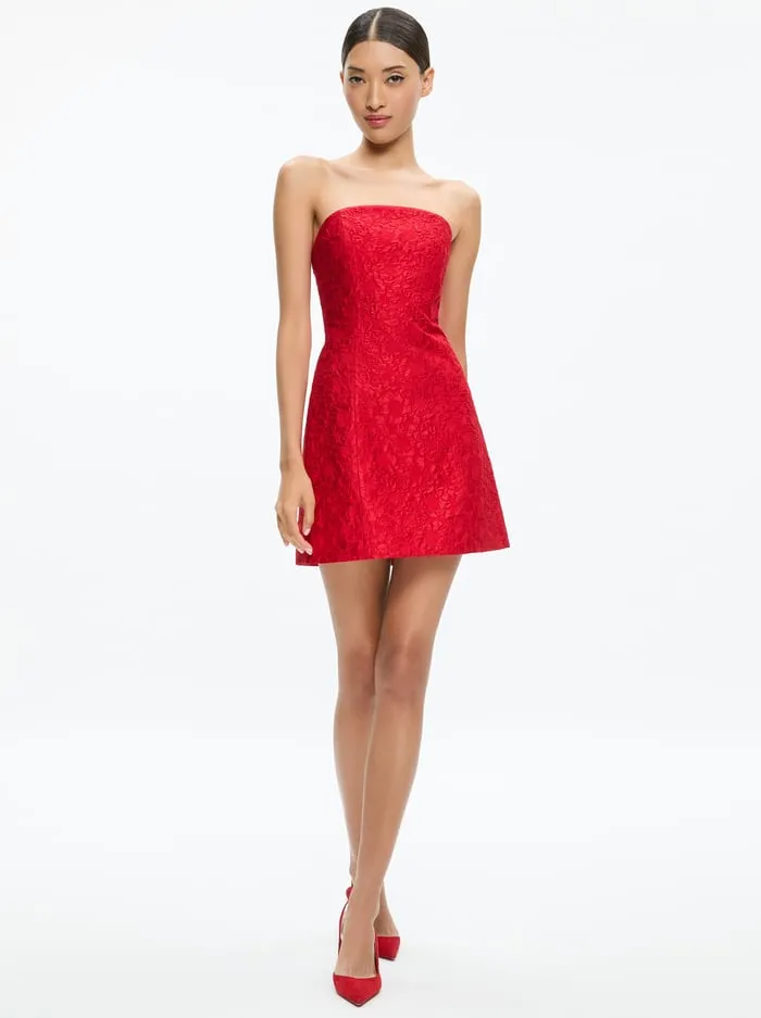 Dresses Women Alice Olivia Velia Mini Dress Perfect Ruby